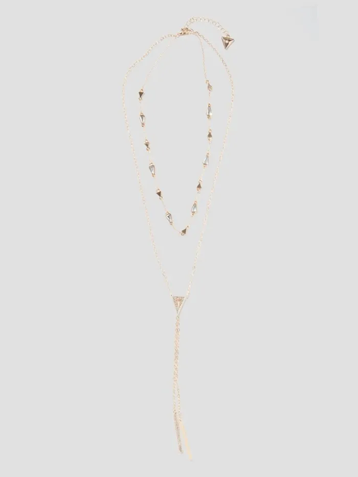Women GoldTone Layered Y Necklace Gold Jewelry GUESS