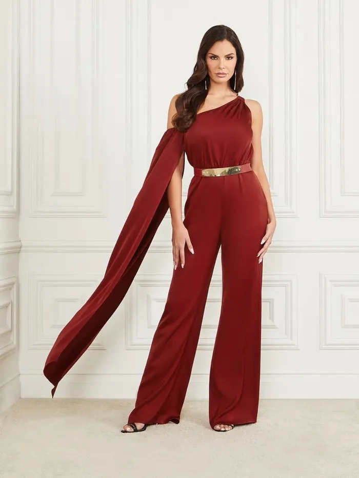 Women GUESS Clara Jumpsuit Red Noir Dresses and Jumpsuits