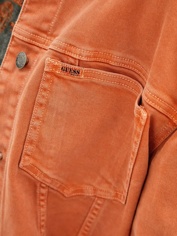 Women GUESS GUESS Originals Denim Jacket Real Orange Multi Jackets and Coats Women GUESS GUESS Originals Denim Jacket Real Orange Multi Jackets and Coats