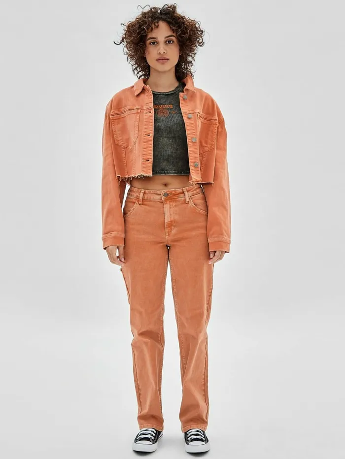 Women GUESS GUESS Originals Denim Jacket Real Orange Multi Jackets and Coats Women GUESS GUESS Originals Denim Jacket Real Orange Multi Jackets and Coats