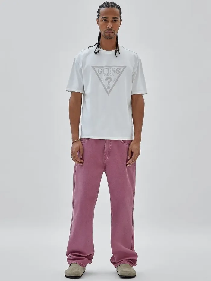 Women GUESS Originals Relaxed Canvas Pants Distressed Damson Multi Bottoms GUESS Women GUESS Originals Relaxed Canvas Pants Distressed Damson Multi Bottoms GUESS