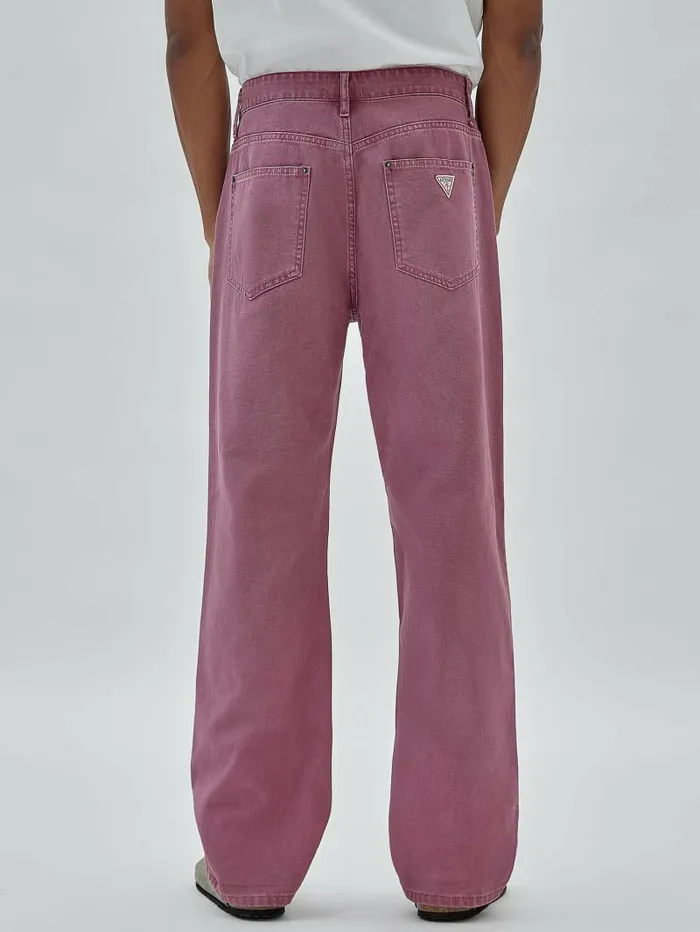 Women GUESS Originals Relaxed Canvas Pants Distressed Damson Multi Bottoms GUESS Women GUESS Originals Relaxed Canvas Pants Distressed Damson Multi Bottoms GUESS