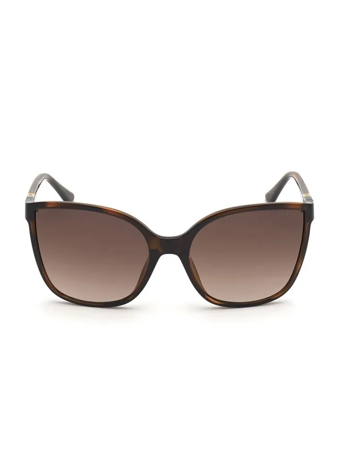 Women GUESS Oversized CatEye Sunglasses Dark HavanaGradient Brn Sunglasses