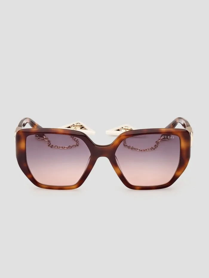 Women GUESS Plastic CatEye Sunglasses Tort Sunglasses