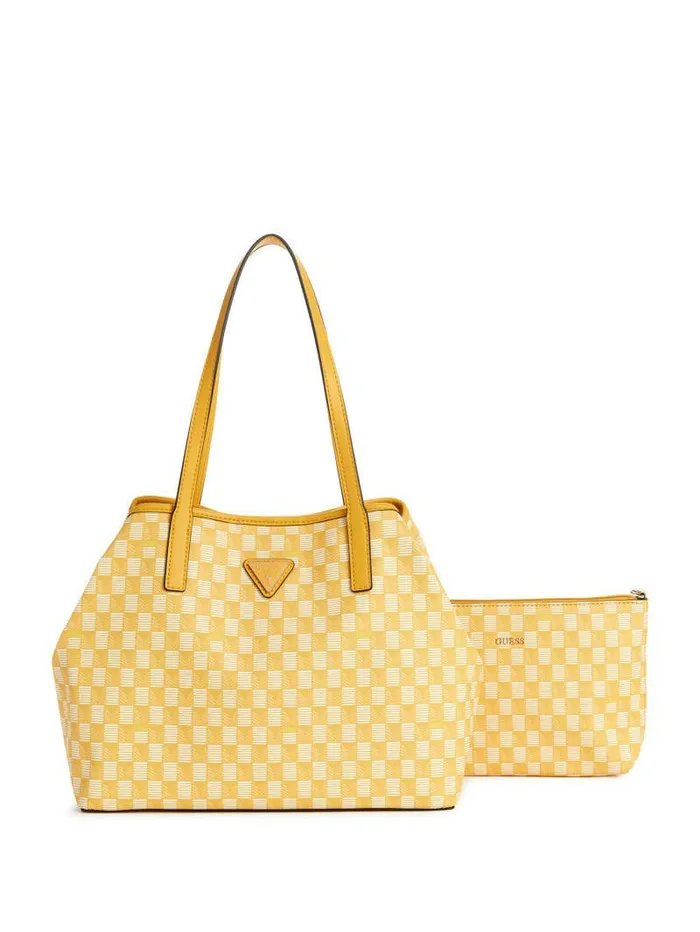 Women GUESS Vikky Tote Set Yellow Logo Handbags Women GUESS Vikky Tote Set Yellow Logo Handbags
