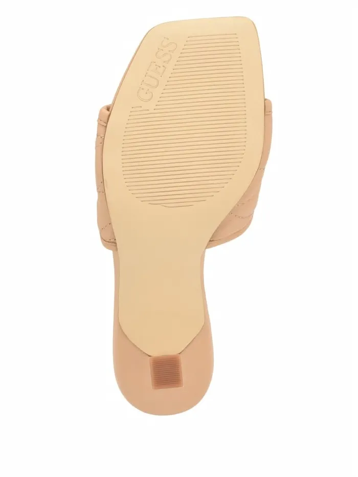 Women GUESS Yana G Logo Heeled Mules Light Natural 110 Heels Women GUESS Yana G Logo Heeled Mules Light Natural 110 Heels