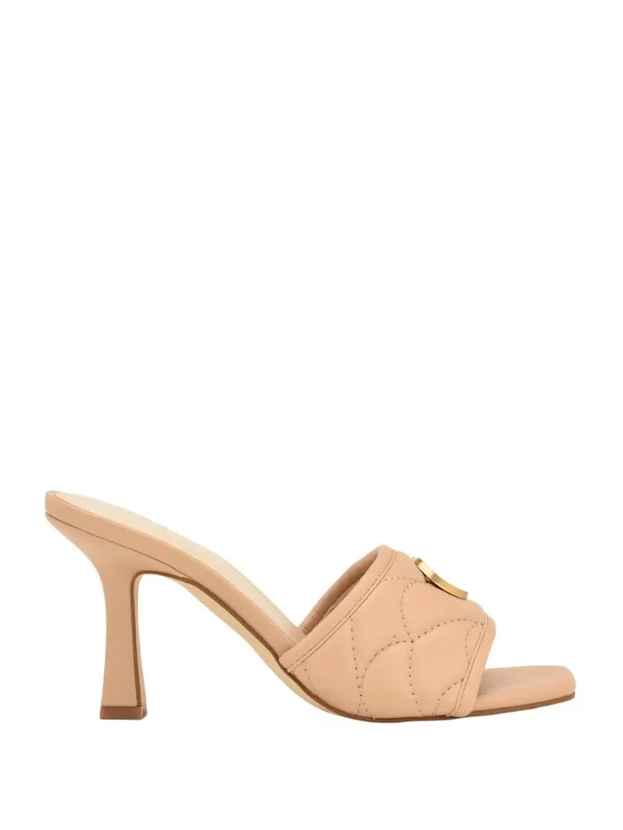 Women GUESS Yana G Logo Heeled Mules Light Natural 110 Heels Women GUESS Yana G Logo Heeled Mules Light Natural 110 Heels