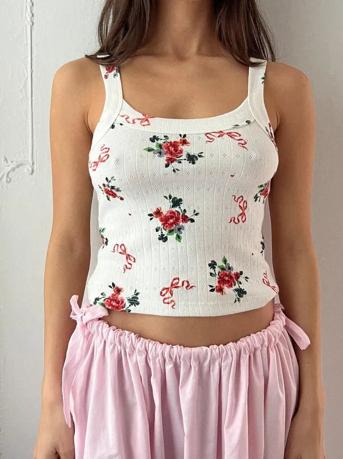 Women Harley Pointelle Tank Pointelle Bouquet Lisa Says Gah Knit Tops