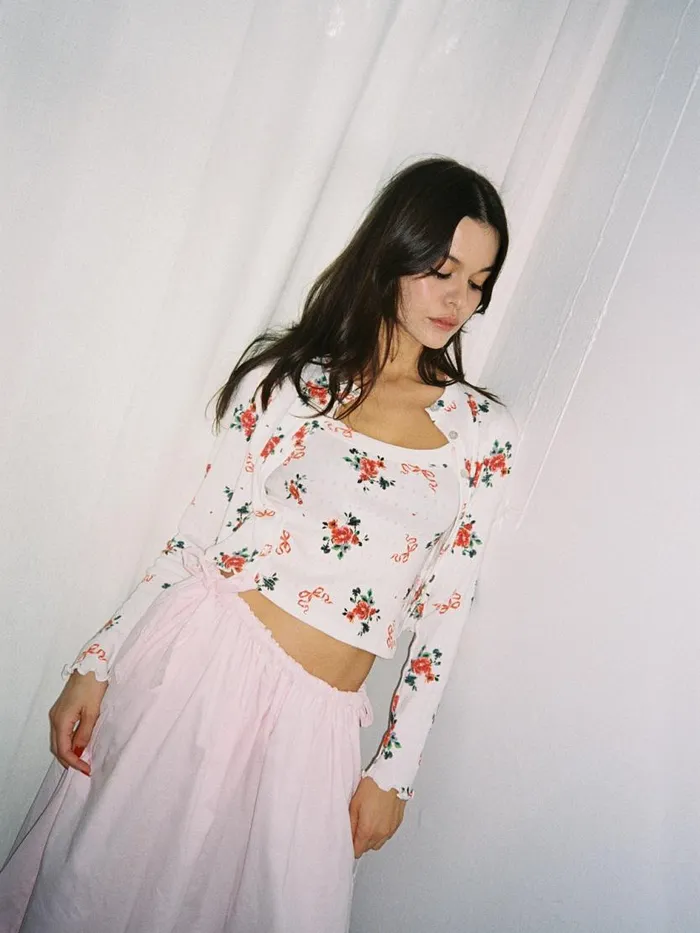 Women Harley Pointelle Tank Pointelle Bouquet Lisa Says Gah Knit Tops