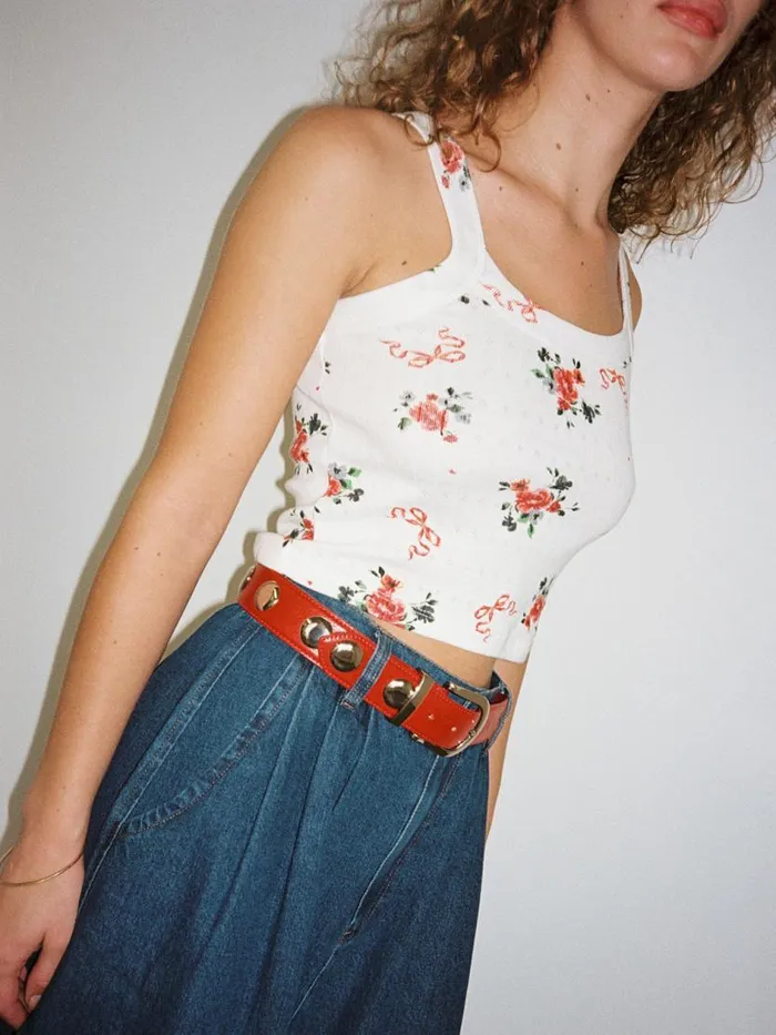 Women Harley Pointelle Tank Pointelle Bouquet Lisa Says Gah Knit Tops