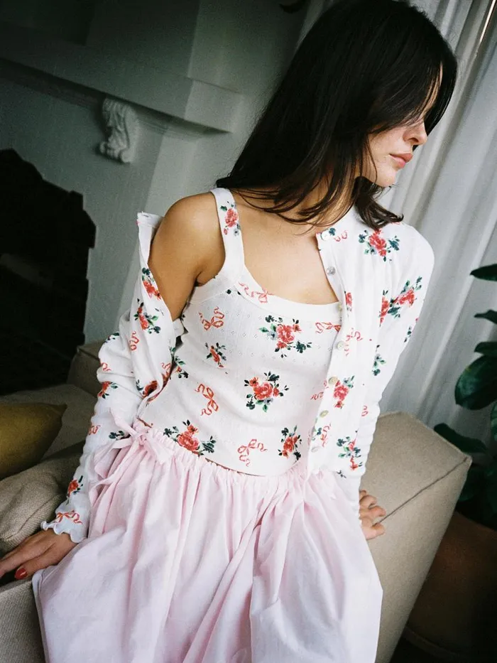 Women Harley Pointelle Tank Pointelle Bouquet Lisa Says Gah Knit Tops