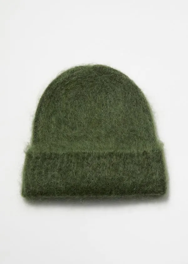 Women Headwear and Other Stories Brushed MohairBlend Beanie Dark Green