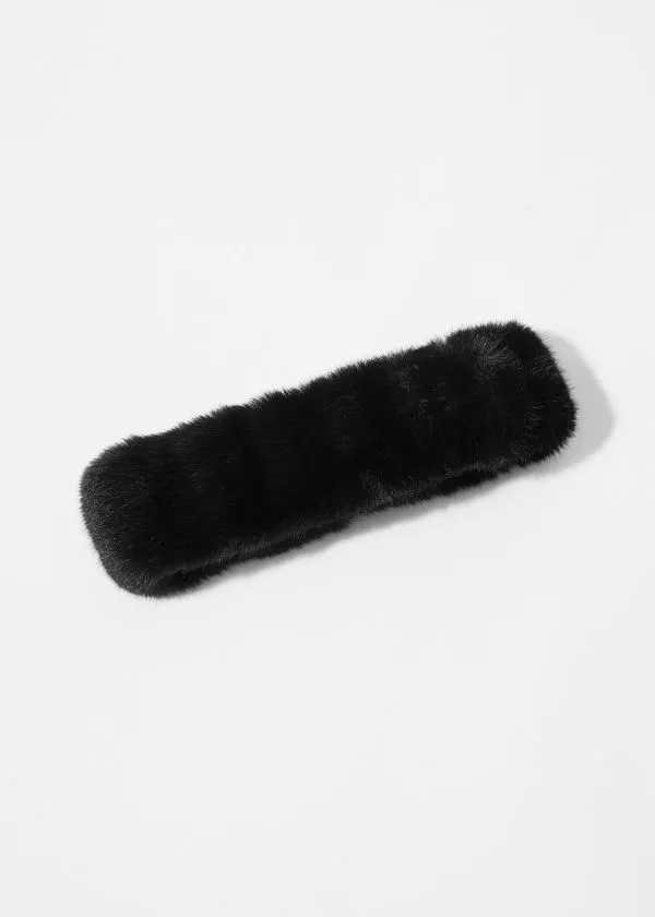 Women Headwear and Other Stories Faux Fur Headband Black