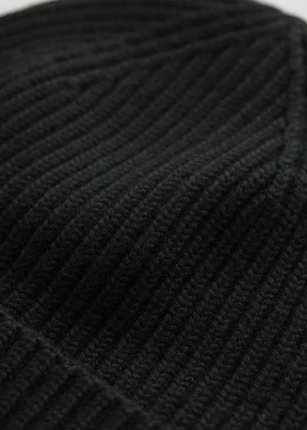 Women Headwear and Other Stories Ribbed Wool Beanie Black Women Headwear and Other Stories Ribbed Wool Beanie Black