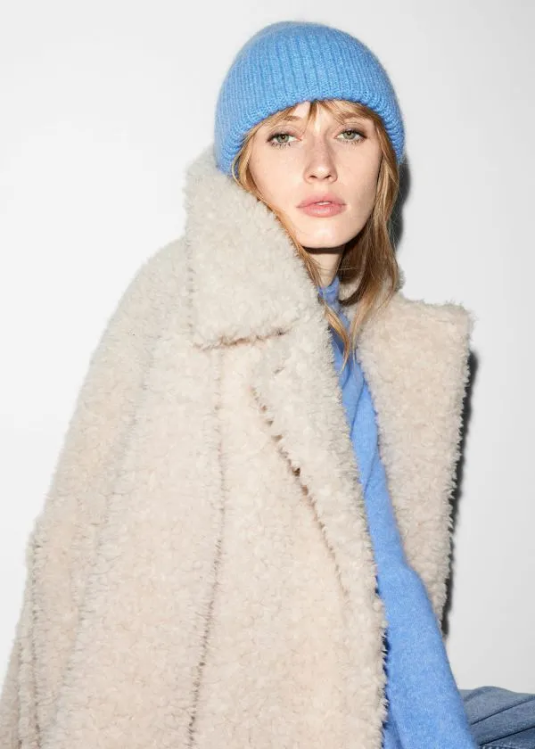 Women Headwear and Other Stories Wool Blend Beanie Dusty Blue