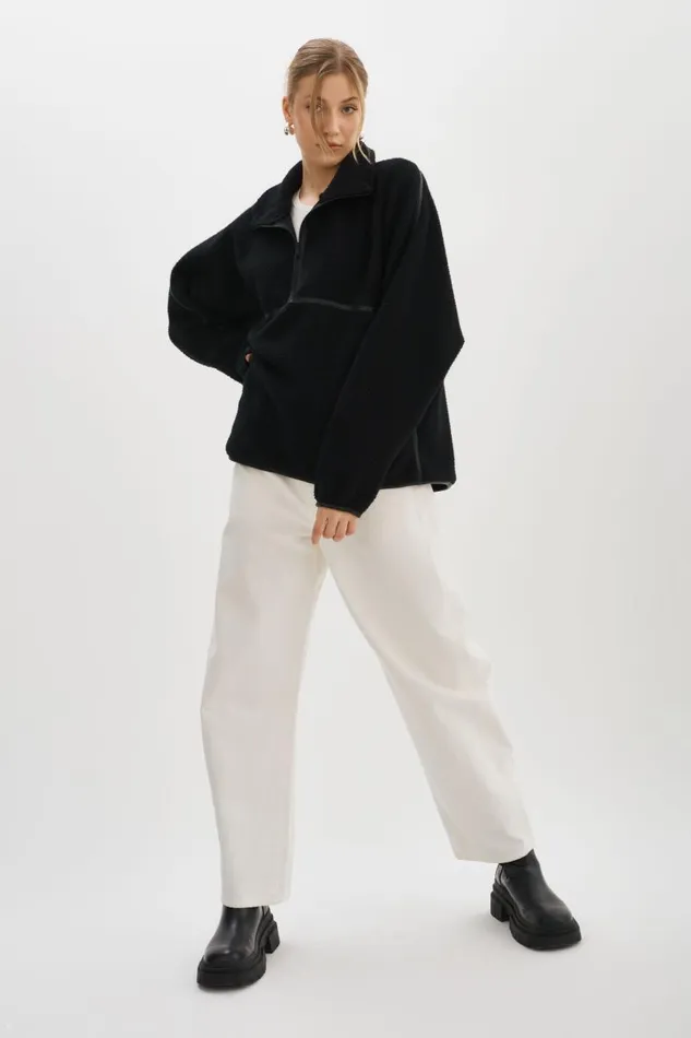Women HELSA Polar Fleece Pullover Black Black LAMARQUE Tops Women HELSA Polar Fleece Pullover Black Black LAMARQUE Tops