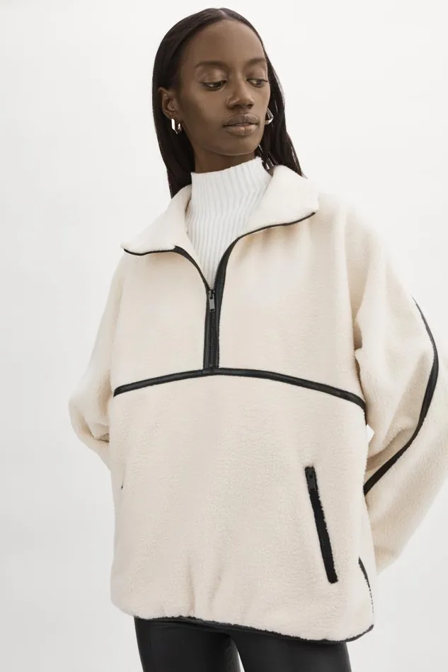 Women HELSA Polar Fleece Pullover Ivory LAMARQUE Tops