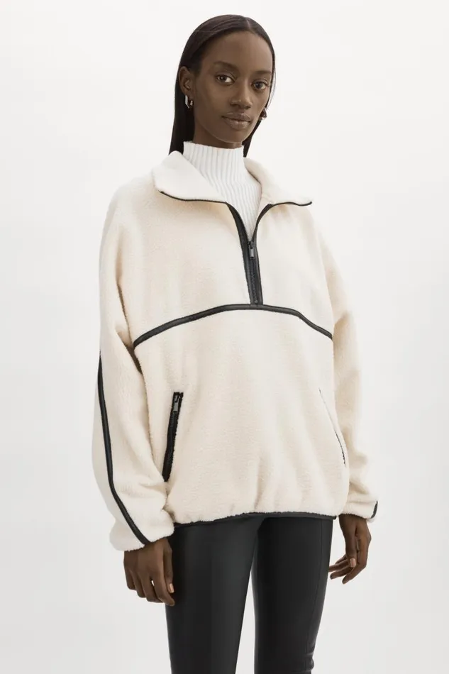 Women HELSA Polar Fleece Pullover Ivory LAMARQUE Tops Women HELSA Polar Fleece Pullover Ivory LAMARQUE Tops