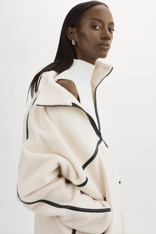 Women HELSA Polar Fleece Pullover Ivory LAMARQUE Tops Women HELSA Polar Fleece Pullover Ivory LAMARQUE Tops