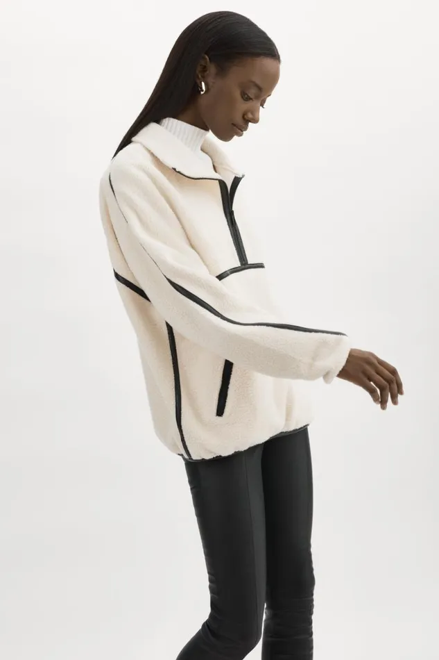 Women HELSA Polar Fleece Pullover Ivory LAMARQUE Tops Women HELSA Polar Fleece Pullover Ivory LAMARQUE Tops