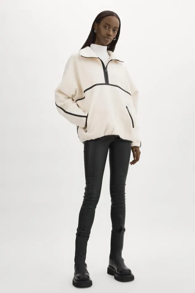 Women HELSA Polar Fleece Pullover Ivory LAMARQUE Tops Women HELSA Polar Fleece Pullover Ivory LAMARQUE Tops
