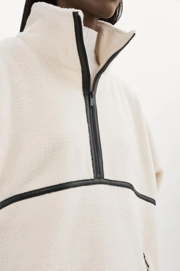 Women HELSA Polar Fleece Pullover Ivory LAMARQUE Tops Women HELSA Polar Fleece Pullover Ivory LAMARQUE Tops