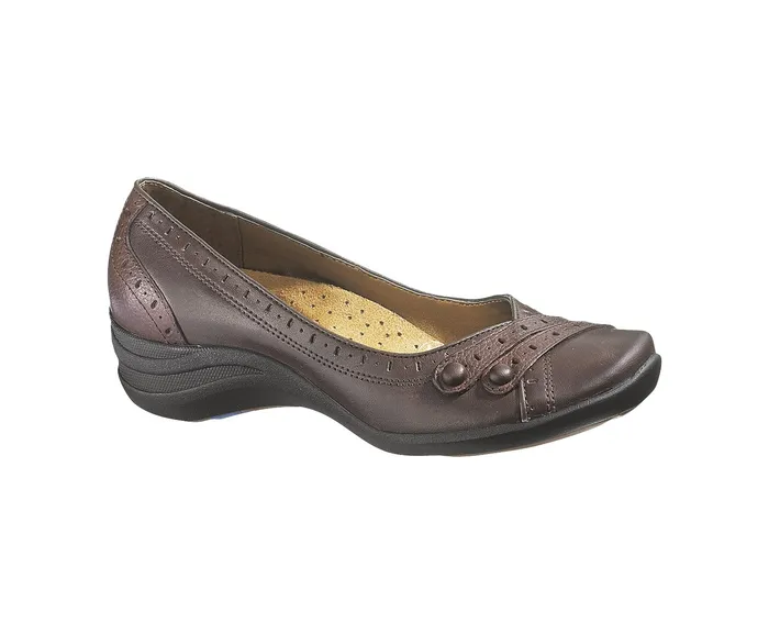 Women Hush Puppies Burlesque Dark Brown Leather Walking Shoes