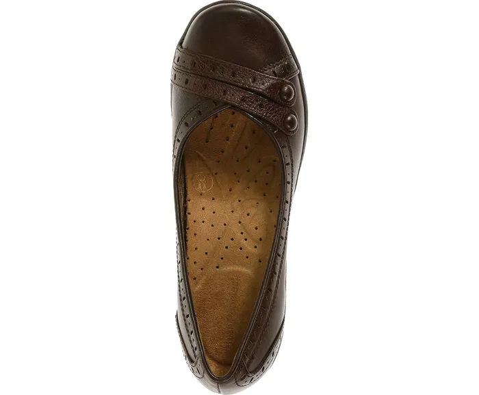 Women Hush Puppies Burlesque Dark Brown Leather Walking Shoes