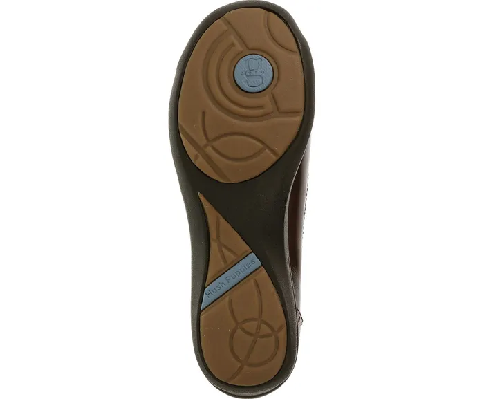 Women Hush Puppies Burlesque Dark Brown Leather Walking Shoes
