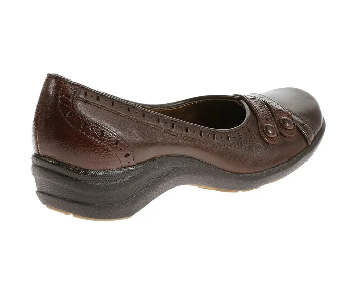 Women Hush Puppies Burlesque Dark Brown Leather Walking Shoes