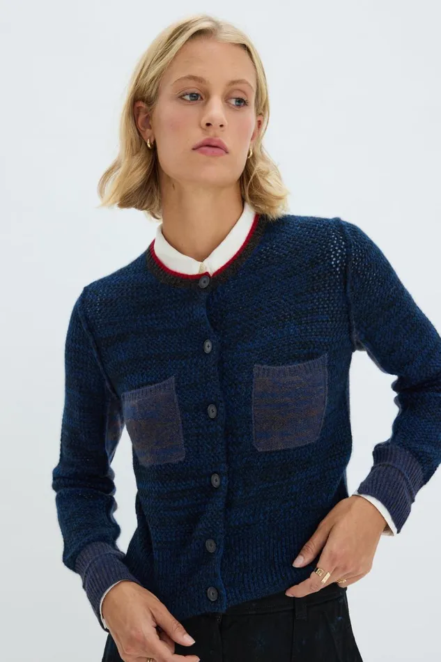 Women Indigo Cashmere Lina Cardigan Raquel Allegra Sweaters and Knits