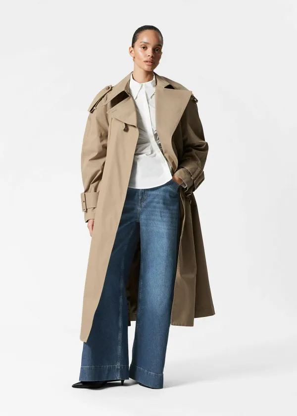 Women Jackets and Coats and Other Stories Belted Maxi Trenchcoat Beige