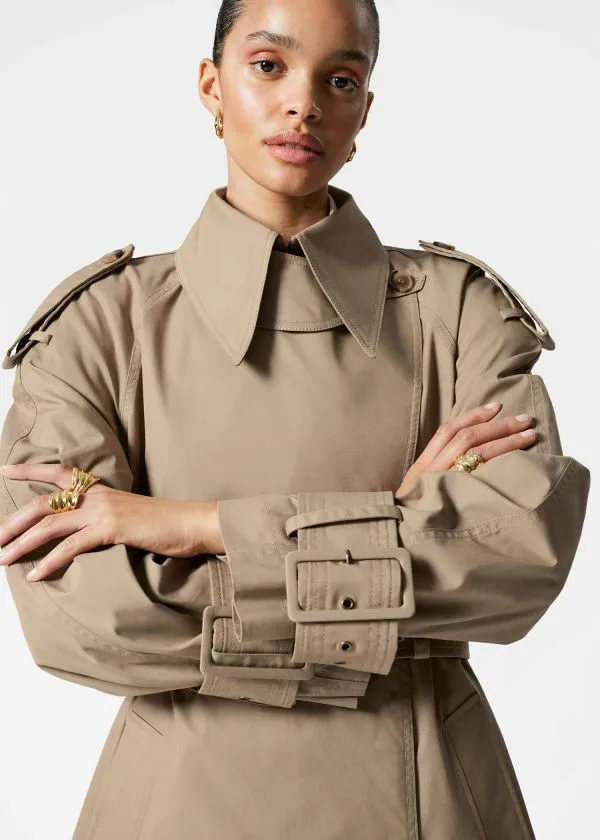 Women Jackets and Coats and Other Stories Belted Maxi Trenchcoat Beige