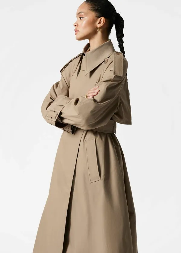 Women Jackets and Coats and Other Stories Belted Maxi Trenchcoat Beige