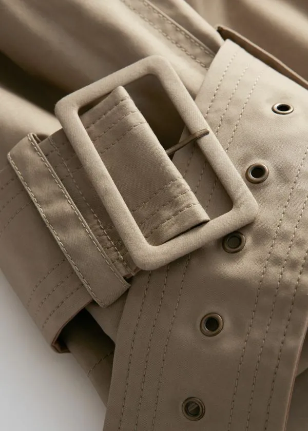 Women Jackets and Coats and Other Stories Belted Maxi Trenchcoat Beige