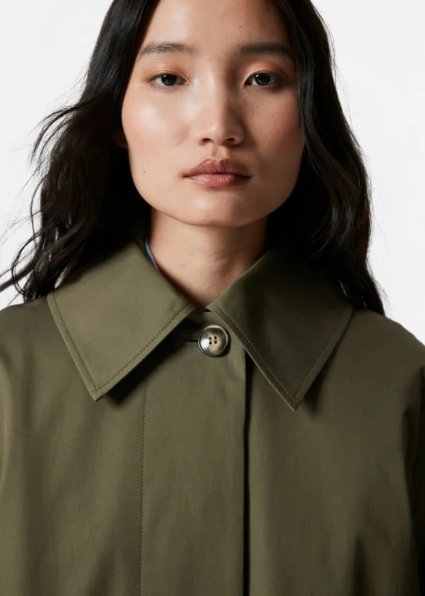 Women Jackets and Coats and Other Stories Collared Car Coat Khaki Green