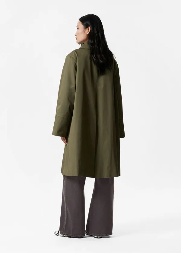 Women Jackets and Coats and Other Stories Collared Car Coat Khaki Green