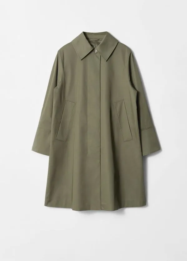 Women Jackets and Coats and Other Stories Collared Car Coat Khaki Green