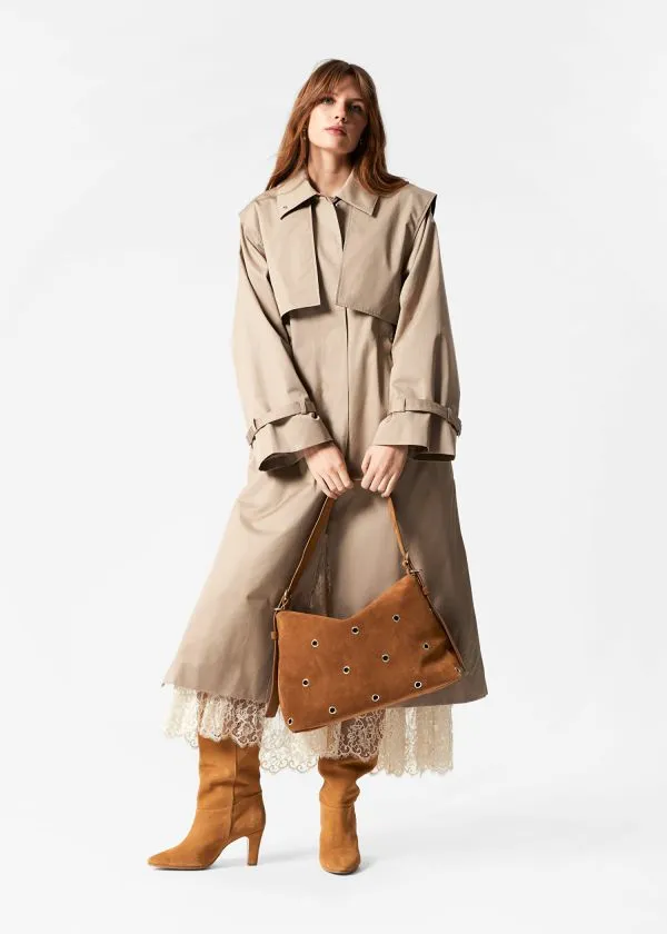 Women Jackets and Coats and Other Stories FunnelNeck Trench Coat Beige