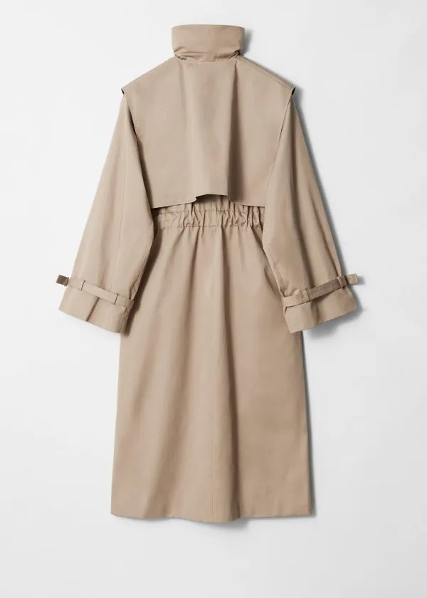 Women Jackets and Coats and Other Stories FunnelNeck Trench Coat Beige
