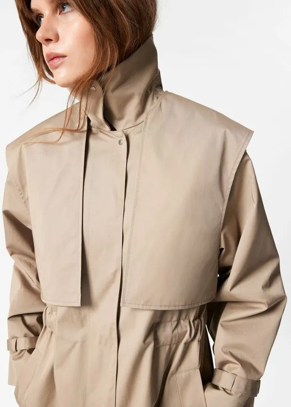 Women Jackets and Coats and Other Stories FunnelNeck Trench Coat Beige