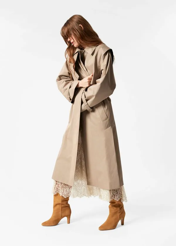 Women Jackets and Coats and Other Stories FunnelNeck Trench Coat Beige