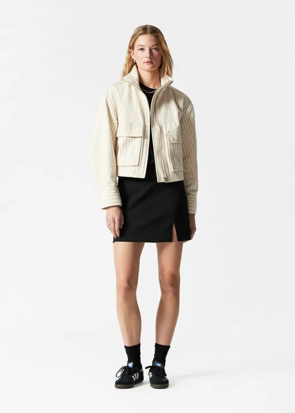 Women Jackets and Coats and Other Stories PatchPocket Jacket Cream Pinstripe