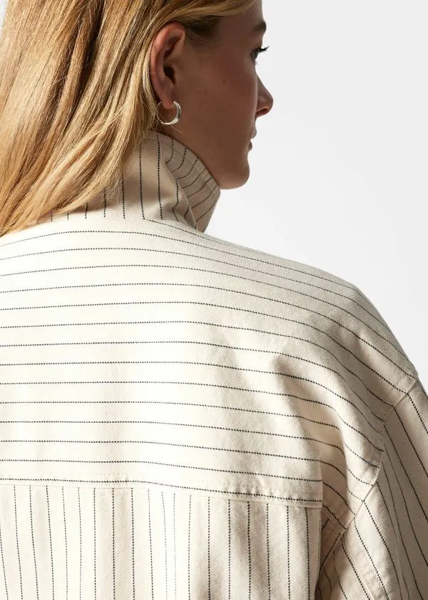Women Jackets and Coats and Other Stories PatchPocket Jacket Cream Pinstripe