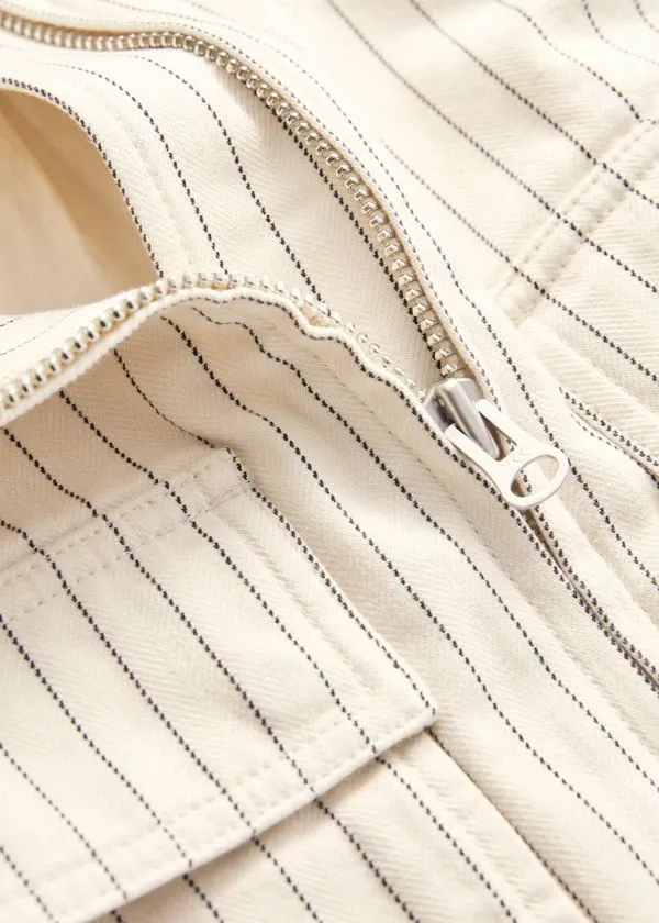 Women Jackets and Coats and Other Stories PatchPocket Jacket Cream Pinstripe