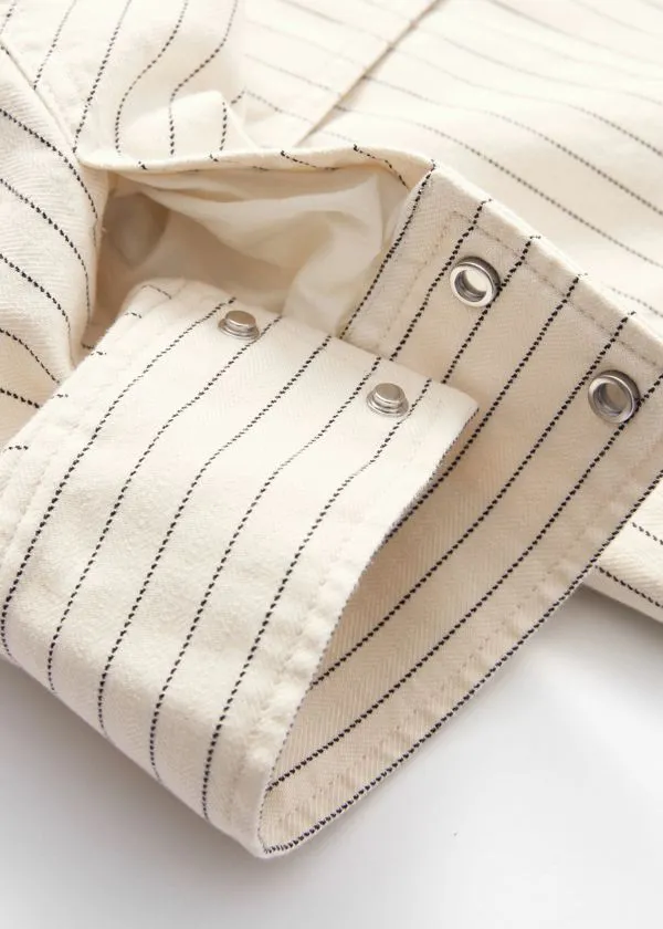Women Jackets and Coats and Other Stories PatchPocket Jacket Cream Pinstripe