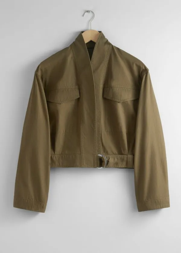 Women Jackets and Coats and Other Stories ShawlCollar Jacket Khaki