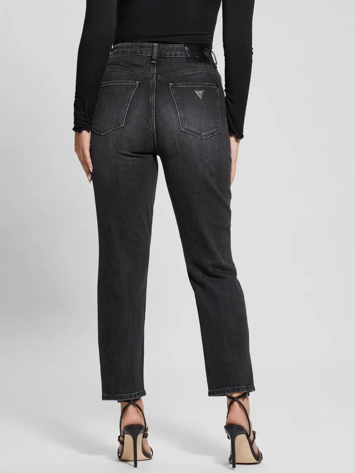 Women Jeans and Denim GUESS Eco Crystal RipandRepair Mom Jeans Authentic Net