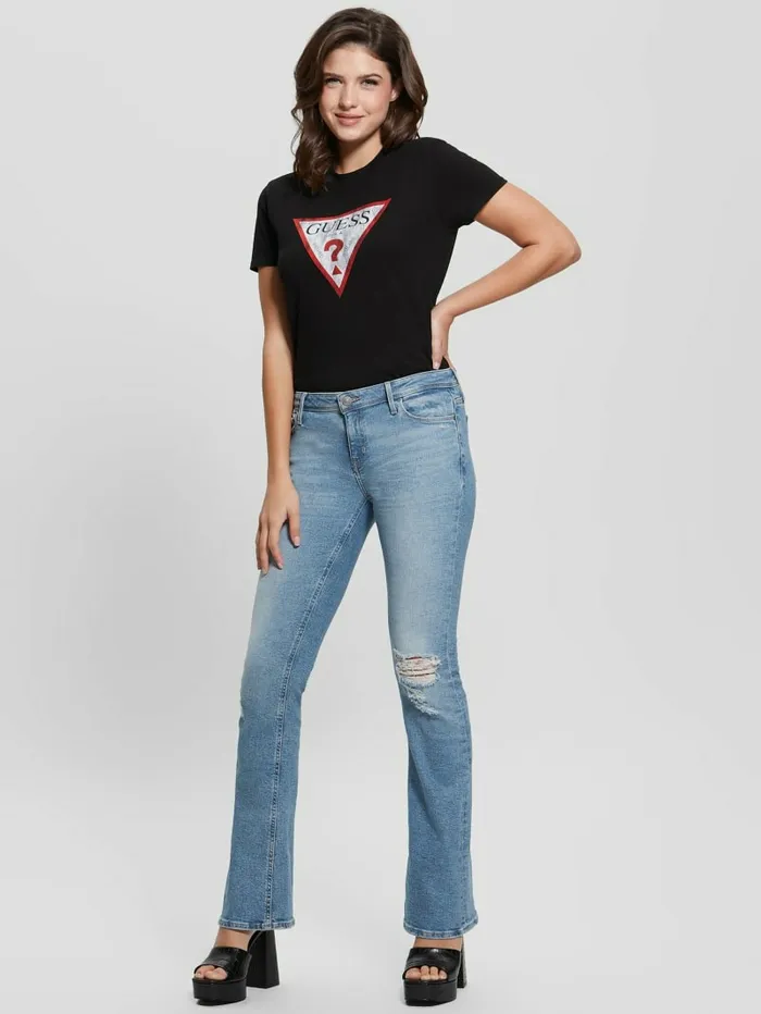 Women Jeans and Denim GUESS Eco Ryder LowRise Flare Jeans Cali Blues