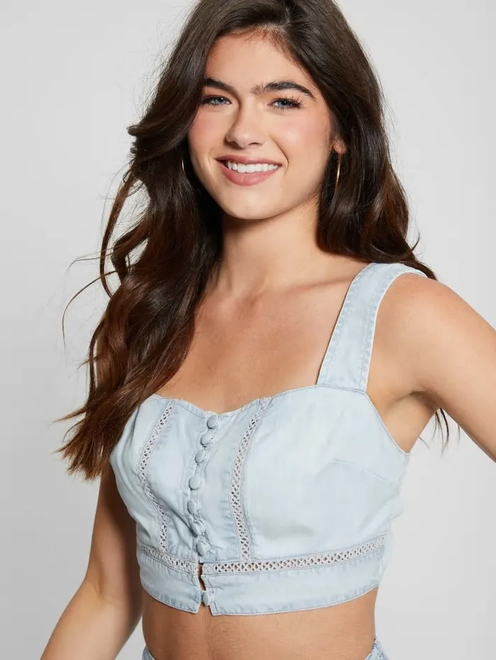 Women Jeans and Denim GUESS Jaylani Denim Crop Top High Spirits